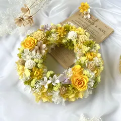 プリザーブドフラワー＊ふんわりイエローリース