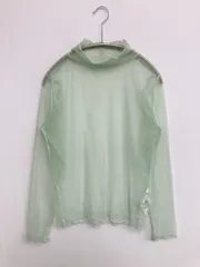 chocol raffine ショコラフィネ Tシャツ/カットソー F ライトグリーン 無地 ミドル丈 長袖 タートルネック/ハイネック