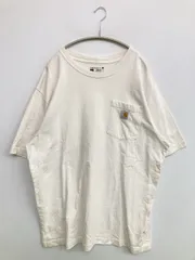 Carhartt カーハート Tシャツ/カットソー L ホワイト 無地 ワンポイント ブランドロゴ ミドル丈 半袖 クルーネック(丸首)