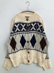 Doula Doula ドゥーラドゥーラ カーディガン/ボレロ アイボリー ウール・ニット ミドル丈 長袖 その他総柄