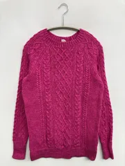 GAP ギャップ ニット/セーター S ピンク コットン ニット 無地 その他総柄 長袖 ミドル丈 クルーネック(丸首)