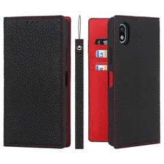 レザー-ブラック カード収納 耐衝撃 au ソニー A203SO SOG08 第3世代 エース3 エクスペリア ストラップ カバー ケース ケース SO-53C 本革 手帳型 III Ace Xperia 対応 Ｈａｖａｙａ