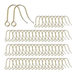 パーツ リング DIY材料 ジュエリー用 ピアス金具 手作り 金属アレルギー対応 釣針ピアス (金 （約50個）セット ピアスフック 50個) 316ステンレス [Arti-Cipes]