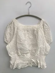 earth music&ecology アースミュージックアンドエコロジー シャツ/ブラウス F ホワイト コットン レース 刺繍 ショート丈 半袖