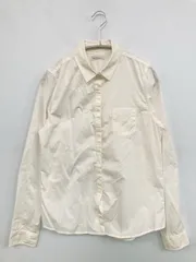 earth music&ecology アースミュージックアンドエコロジー シャツ/ブラウス M ホワイト コットン 無地 ワンポイント 長袖 ミドル丈 レギュラーカラー