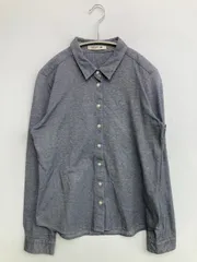 LACOSTE ラコステ シャツ/ブラウス 38 ネイビー コットン 無地 ワンポイント 長袖 レギュラーカラー