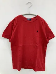 Polo by Ralph Lauren ポロバイラルフローレン Tシャツ/カットソー M レッド 無地 ワンポイント ブランドロゴ ミドル丈 半袖 クルーネック(丸首)