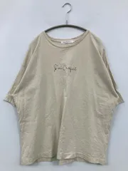AMERICAN HOLIC アメリカンホリック Tシャツ/カットソー L ベージュ 前面プリント 刺繍 ミドル丈 半袖 クルーネック(丸首)