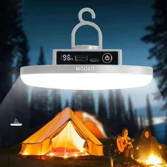 MGOXO 投光器 LED 16000mAH大容量 10000lm 作業灯 3つ点灯モード キャンプ ランタン Type-c充電 磁気設計 折り畳み式 アウトドア 投光器 led 屋外 充電ケーブル付き アウトドア キャンプ 夜釣り登山（グレー） 0