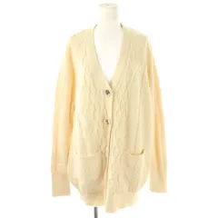 ザラ ZARA ケーブル編み カーディガン ニット Vネック M アイボリー /AT ■OS