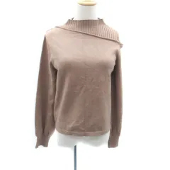 アズールバイマウジー AZUL by moussy ニット カットソー ボトルネック 長袖 オープンショルダー S 茶色 ブラウン /HO33