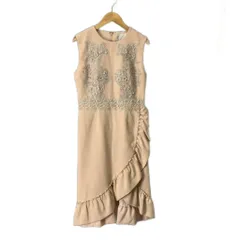 チェスティ Chesty ワンピース ひざ丈 ノースリーブ 花レース 0 オレンジ ■GY06