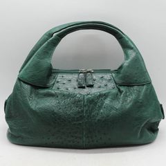 monet オーストリッチ ミントグリーン ハンドバッグ エスニックレザー