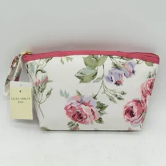 ローラアシュレイ ポーチ入りエコバッグ 未使用 花柄 鞄 カバン ブランド レディース パープル×花柄 Laura Ashley