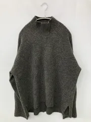 UNIQLO ユニクロ ニット/セーター L グレー ウール・ニット ナイロン 無地 ミドル丈 長袖 タートルネック/ハイネック