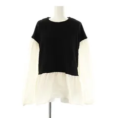 バンヤードストーム BARNYARDSTORM ニットライクドッキングプルオーバー カットソー F ブラック オフホワイト /DO ■OS