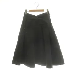 チョノ CHONO フレアスカート ロング ミモレ丈 星 月 刺繍 タック リボンベルト付き 38 黒 紺 ブラック ネイビー /ES ■OS