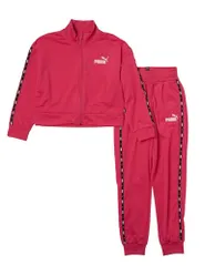 新品 PUMA(プーマ) 上下セット TAPE スーツ 681415 ガールズ 24年春夏カラー ガーネット ローズ(48)