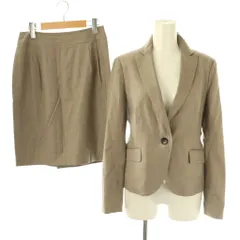 トゥモローランドコレクション TOMORROWLAND collection セットアップ 上下 ジャケット テーラード スカート 膝丈 タイト 38 グレージュ /NR ■OS