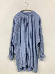 LOWRYS FARM ローリーズファーム シャツワンピース F ブルー ナイロン 無地 長袖