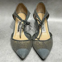JIMMY CHOO ジミーチュウ パンプス レース チュール ポインテッドトゥ ヒールパンプス スエード レディース シューズ 靴 イタリア製 34 約21cm ハイヒール レースアップ