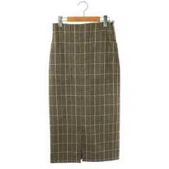ロペ ROPE 23AW チェック柄 タイトスカート ロング 38 茶 /MI ■OS