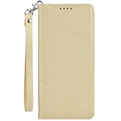 【新品】 Elick iPhone 13 適用 ケース 手帳型 薄型 高級PUレザー アイフォン 13 ケース カバー マグネット式 ベルトなし ストラップ付き カード収納 iPhone 13 スマホケース ゴールド 1
