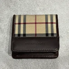 BURBERRY バーバリー ノバチェック コインケース 小銭入れ チェック柄 キャンバス レザー ブラウン コンパクト ミニウォレット 小物入れ メンズ レディース ユニセックス ロゴ ヴィンテージ クラシック 人気 定番 ブランド小物