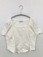 PAGEBOY ページボーイ Tシャツ/カットソー F ホワイト 無地 ショート丈 半袖 スクエアネック