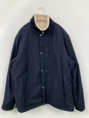 CIAOPANIC チャオパニック ブルゾン L ネイビー ボア 無地 ミドル丈 フードなし ジップアップ ボタン留め