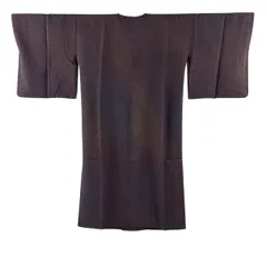 【美品】 道行 身丈119cm 裄丈67cm M 和装コート 角衿 幾何学 ぼかし 灰紫 正絹 秀品 【中古】