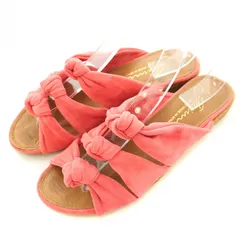 ガイモ GAIMO ミュール サンダル ウェッジソール エスパドリーユ スエード リボン 37 23.5cm ピンク /BB ■PN