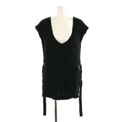 ミズイロインド mizuiro ind ウール ケーブルニットベスト プルオーバー 黒 ブラック /HK ■OS