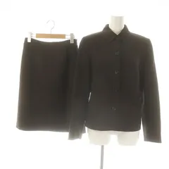 ポールスチュアート PAUL STUART ウール ジャケット スカート セットアップ スーツ 9 ダークブラウン /ES ■OS