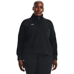 アンダーアーマー レディース アウター パーカー・スウェット プラスサイズ シャツ フリース Under Armour Plus Size Rival Fleece 12 Zip Sweatshirt BlackWhite ホワイト