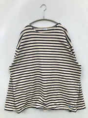 ORCIVAL オーシバル Tシャツ/カットソー 4 ネイビー ボーダー柄 ブランドロゴ ミドル丈 長袖 ボートネック