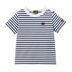 新品 [ミキハウス] ミキハウスダブルビー 半袖Ｔシャツ ボーダー くま 日本製 男の子 女の子 ベビー キッズ 子供服 通園 通学 60-5239-685 80cm 紺×白