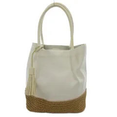 ダイアナ DIANA ハンドバッグ カゴ 切替 白 ホワイト /JS