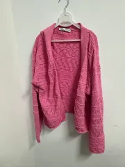 ヴィンテージ ZARA ザラ ピンク色 ニット カーディガン M