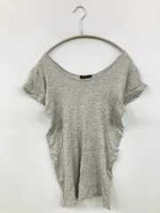 BUONA GIORNATA ブオーナジョルナータ Tシャツ/カットソー S グレー 無地 ミドル丈 半袖 Uネック