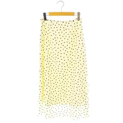 イエナ IENA スカート ロング フレア ドット 水玉柄 36 クリーム色 濃紺 /NR ■OS ■AX