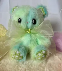 ふわふわ くまちゃんのぬいぐるみ グリーン ※ハンドメイド