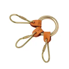 新品 [IL BISONTE (イルビゾンテ)] キーホルダー キーリング レザー 本革 牛革 レディース メンズ ユニセックス オレンジ