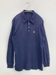 ポロシャツ ネイビー 無地 ワンポイント ブランドロゴ 長袖