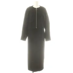 ナノユニバース nano universe ミラノリブカットセットワンピース ロング ジャケット S ブラック /HK ■OS