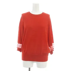 ヒューマンウーマン HUMAN WOMAN ブークレボーダーニット セーター 七分袖 プルオーバー M 赤 レッド /SY ■OS