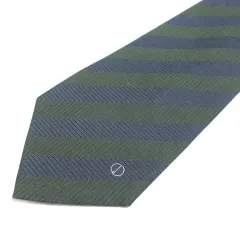 ダンヒル dunhill ネクタイ レジメンタルタイ ヘリンボーン レギュラータイ シルク ロゴ ビジネス 紺 緑 X