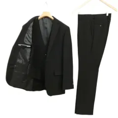 パーフェクトスーツファクトリー P.S.FA フォーマル 3ピース シングル 2B スーツ セットアップ ジレ ジャケット スラックス 美品 Y6 ブラック