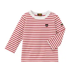 新品 [ミキハウス] ミキハウスダブルビー 長袖Ｔシャツ ボーダー 薄手 日本製 男の子 女の子 ベビー キッズ 子供服 通園 通学 60-5238-491 90cm 赤×白