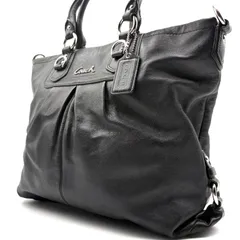 【美品】COACH y2k Ashley sachel totebag コーチ アシュリーサッチェルレザー素材トートバッグ ブラック A4収納可能